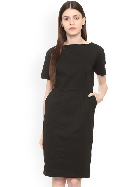 

Van Heusen Woman Black Solid Sheath Dress