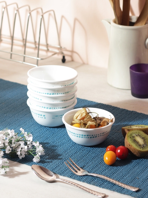 

Corelle White Set of 6 Printed Glass Bowls