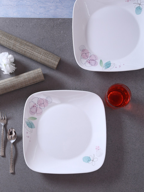 

Corelle White Set of 6 Printed Glass Plates