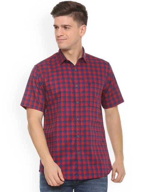 

Allen Solly Men Blue & Red Slim Fit Printed Casual Shirt