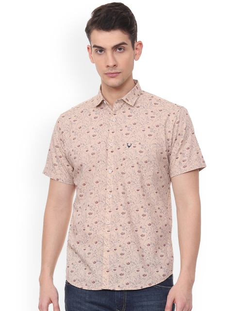 

Allen Solly Men Pink Slim Fit Printed Casual Shirt