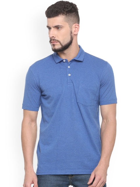 

Allen Solly Men Blue Solid Mandarin Collar T-shirt