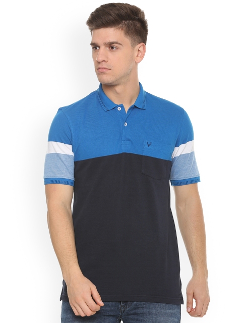 

Allen Solly Men Blue Colourblocked Polo Collar T-shirt