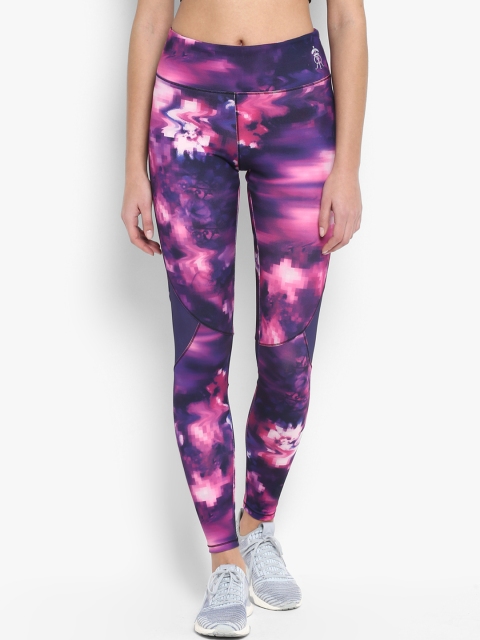 

Alcis Women Pink & Multicoloured Rajasthan Royals Printed Ankle-Length Leggings