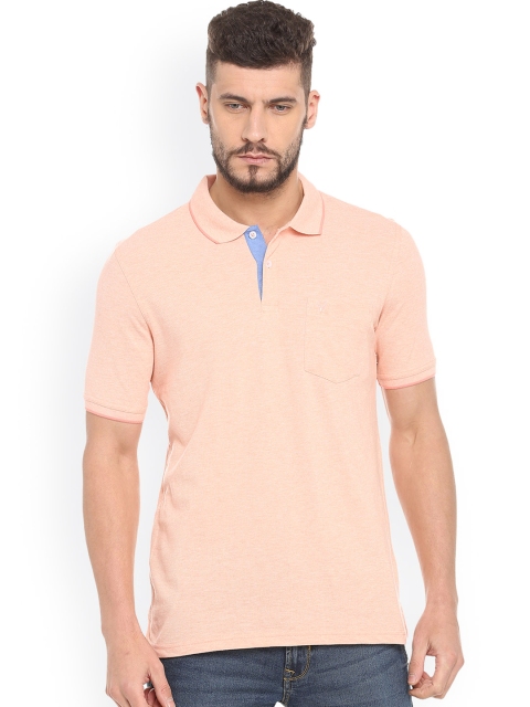 

Allen Solly Men Peach-Coloured Solid Polo Collar T-shirt