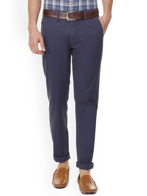 

Peter England Casuals Men Blue Slim Fit Solid Regular Trousers