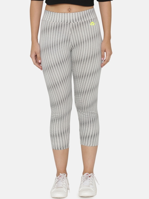 

N-Gal Women Black & Off-White Printed Skinny-Fit Jeggings