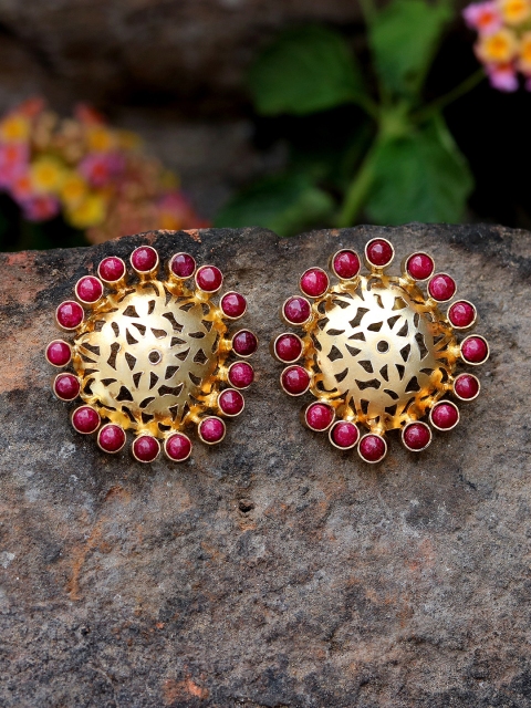 

Silvermerc Designs Gold-Plated & Red Sterling Silver Circular Studs