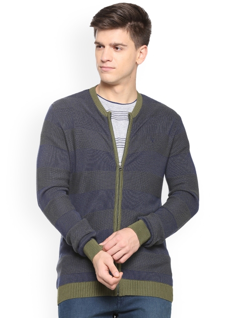 

Allen Solly Men Blue Striped Sweater