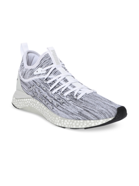 

Puma Men White Textile Mid-Top Hybrid Runner FUSEFIT Running Shoes