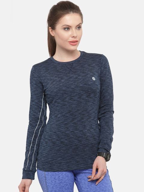 

BUKKUM Women Navy Blue Self Design Sweatshirt