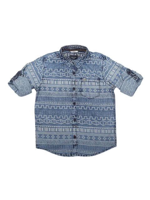 

Allen Solly Junior Boys Blue Regular Fit Printed Casual Shirt