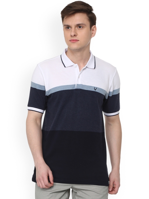 

Allen Solly Men Navy Blue Colourblocked Polo Collar T-shirt