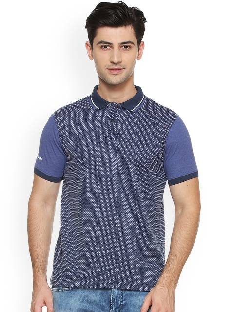 

Peter England Casuals Men Blue Printed Polo Collar T-shirt