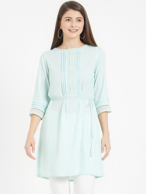 

Soie Women Blue Solid Tunic