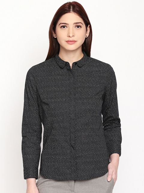

Annabelle by Pantaloons Women Black Regular Fit Printed Formal Shirt