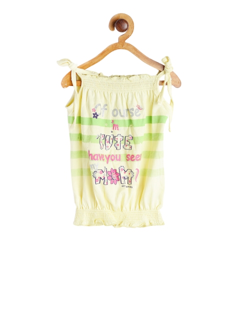 

612 league Girls Yellow Printed Blouson Top
