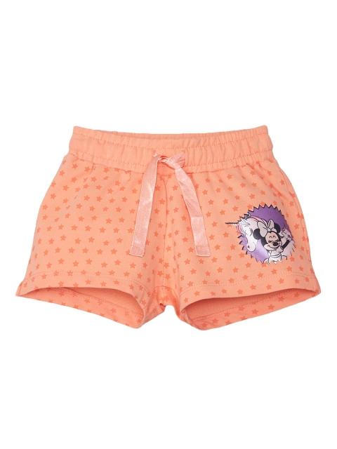 

Kids Ville Girls Orange Mickey & Friends Printed Regular Fit Shorts