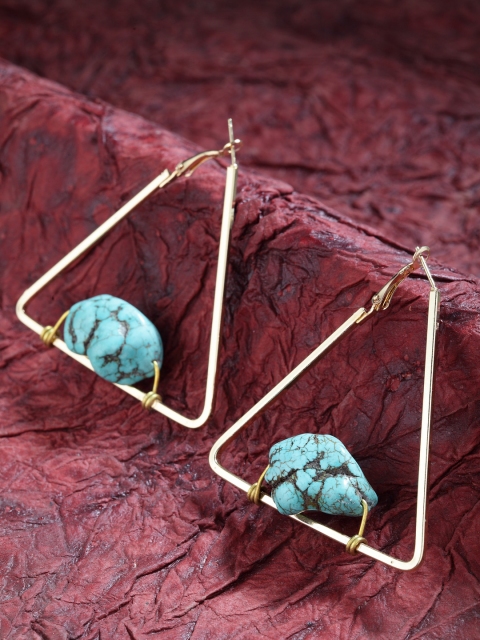 

SASSAFRAS Gold-Plated & Handcrafted Triangular Drop Earrings