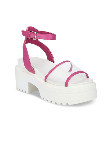 

Truffle Collection Women Pink Colourblocked Sandals