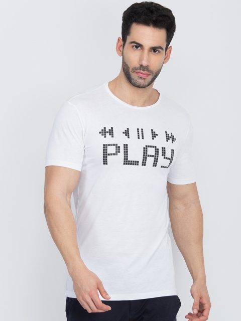 

Antony Morato Men White Printed Round Neck T-shirt