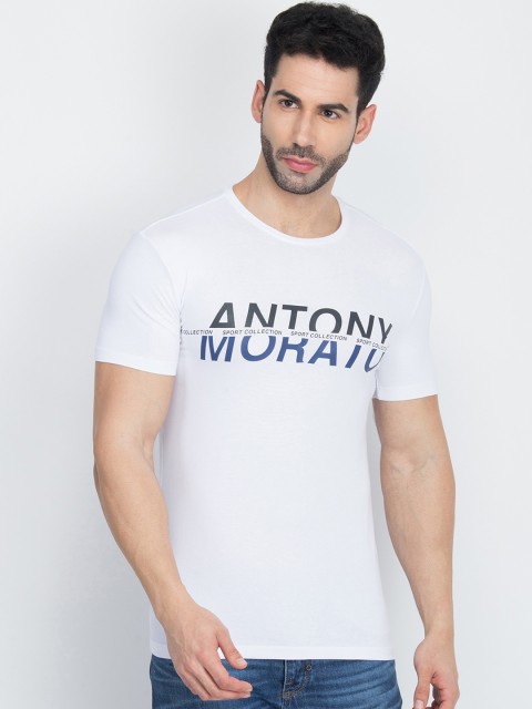 

Antony Morato Men White Printed Round Neck T-shirt