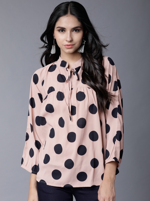 

Tokyo Talkies Women Pink Printed A-Line Top
