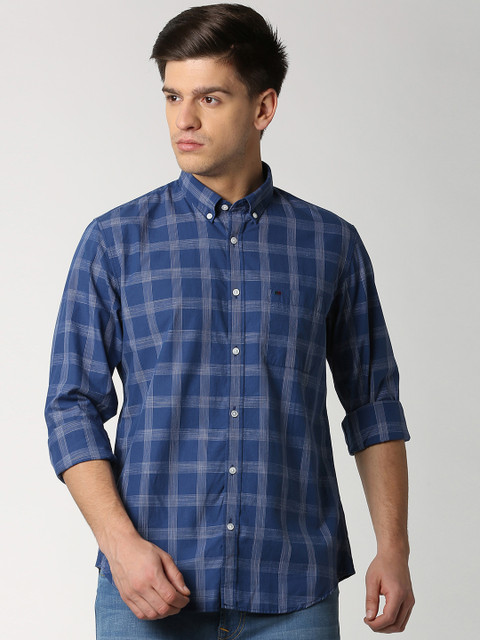 

Peter England Casuals Men Blue Slim Fit Checked Casual Shirt