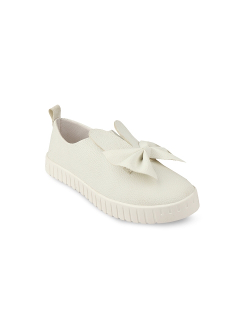 

Shoetopia Women Off-White Slip-On Sneakers