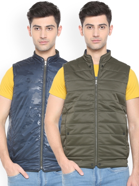 

Van Heusen Sport Men Blue Solid Reversible Padded Jacket