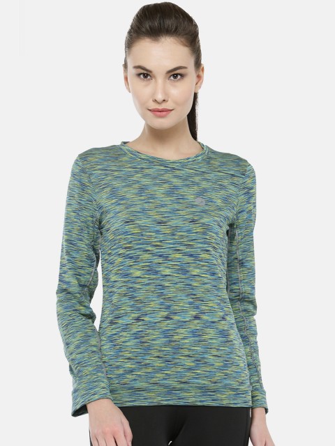

BUKKUM Women Green & Blue Self Design Sweatshirt