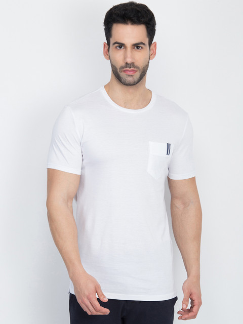 

Antony Morato Men White Solid Round Neck T-shirt