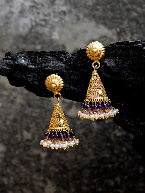 

Silvermerc Designs Women Gold-Plated Handcrafted Contemporary Drop Earrings