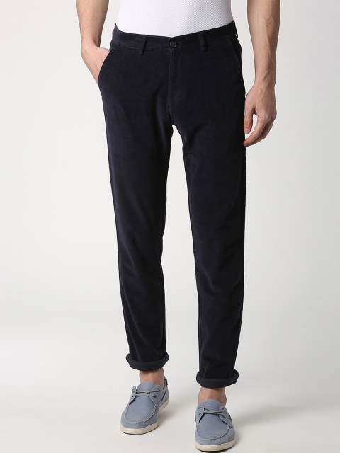 

Peter England Casuals Men Navy Blue Slim Fit Solid Chinos