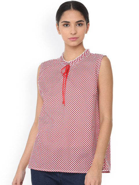 

Allen Solly Woman Pink Printed Pure Cotton Top