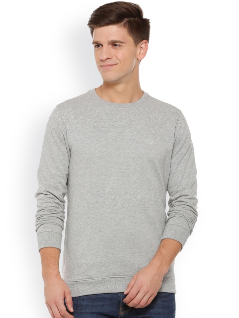 

Van Heusen Sport Men Grey Melange Solid Sweatshirt