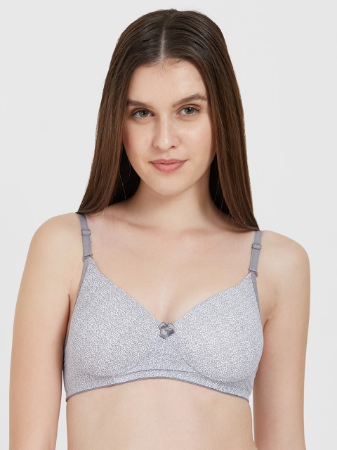 

Libertina Women Grey Solid Non-Wired Lightly Padded Everyday Bra PD06