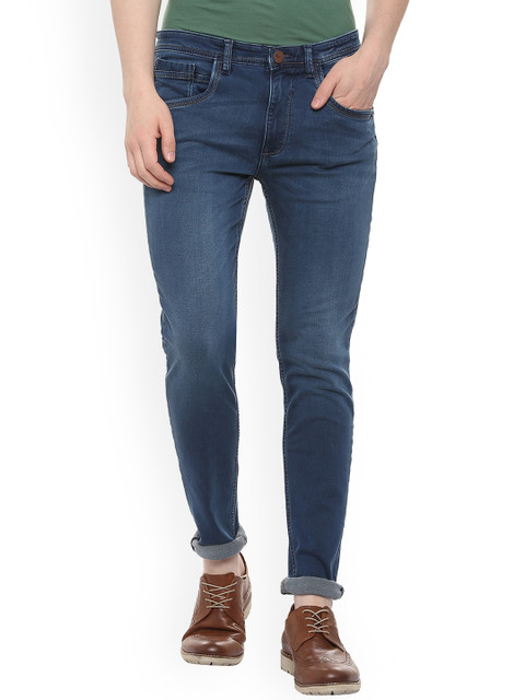 

V Dot Men Blue Skinny Fit Mid-Rise Clean Look Stretchable Jeans