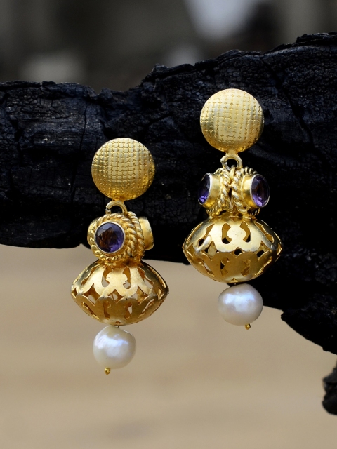 

Silvermerc Designs Women Gold-Plated Contemporary Handcrafted Drop Earrings