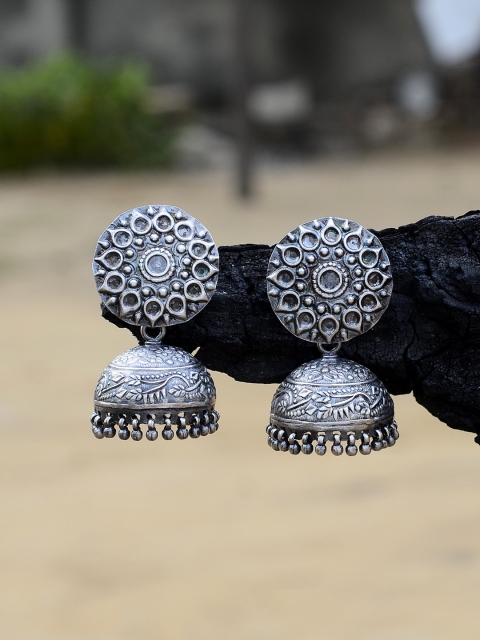 

Silvermerc Designs Silver-Plated Handcrafted Dome Shaped Jhumkas
