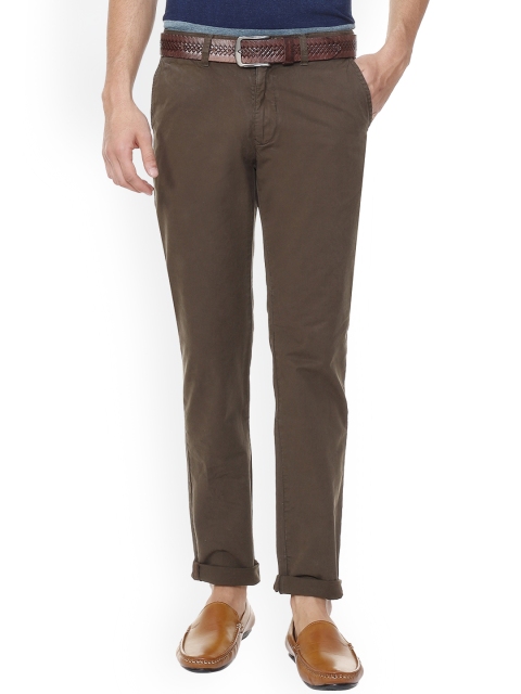 

Peter England Casuals Men Brown Slim Fit Solid Regular Trousers
