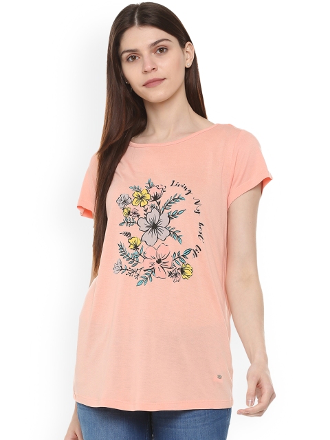 

Allen Solly Woman Pink Printed Round Neck T-shirt