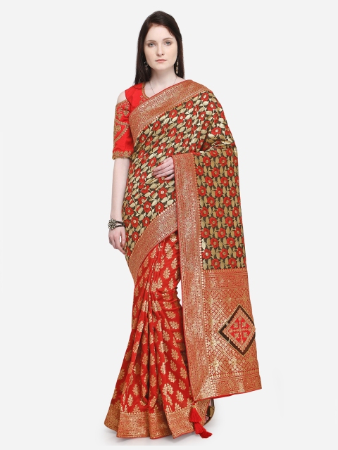 

Indian Women Multicoloured & Multicoloured Pure Silk Embroidered Banarasi Saree, Multi