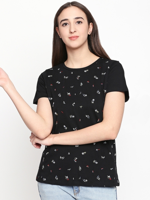 

Honey by Pantaloons Women Black Printed Top