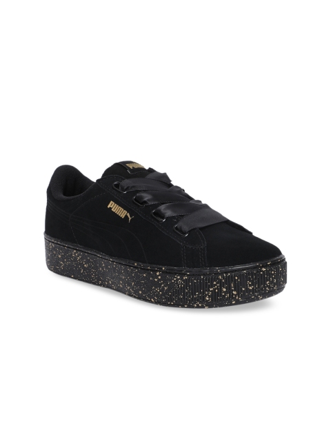 

Puma Women Black Puma Vikky Platform Ribbon Dots Sneakers 36681501