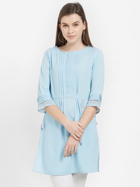 

Soie Women Blue Solid Tunic