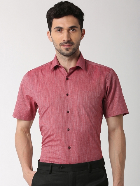 

Peter England Men Red Slim Fit Solid Formal Shirt