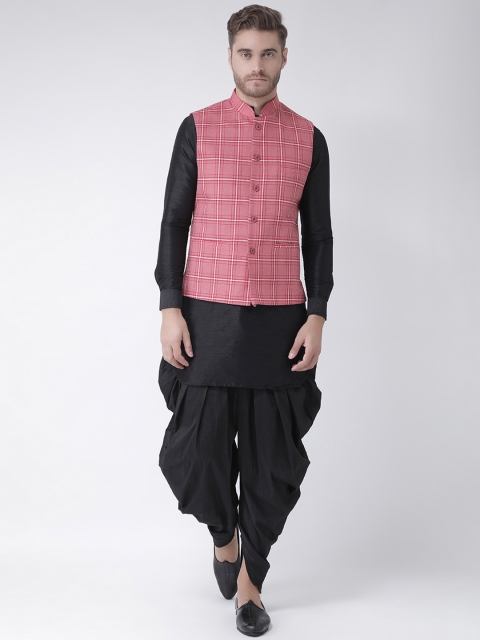 

DEYANN Men Black Solid Kurta with Patiala & Nehru Jacket