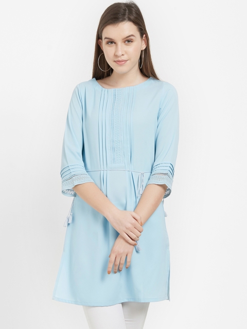 

Soie Women Blue Solid Tunic
