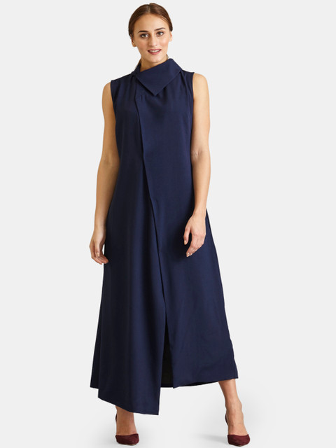 

FableStreet Women Navy Blue Solid Maxi Dress